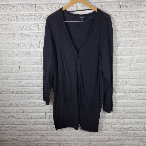 Torrid Women Sweater 4 4X Plus Cardigan Button Up Black Lightweight BLA115E - Picture 1 of 10